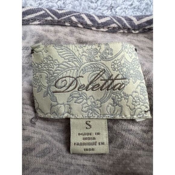 Anthropologie Deletta Women's Gray & Cream Jeweled Neckline Tank Top Siz… - Picture 6 of 8